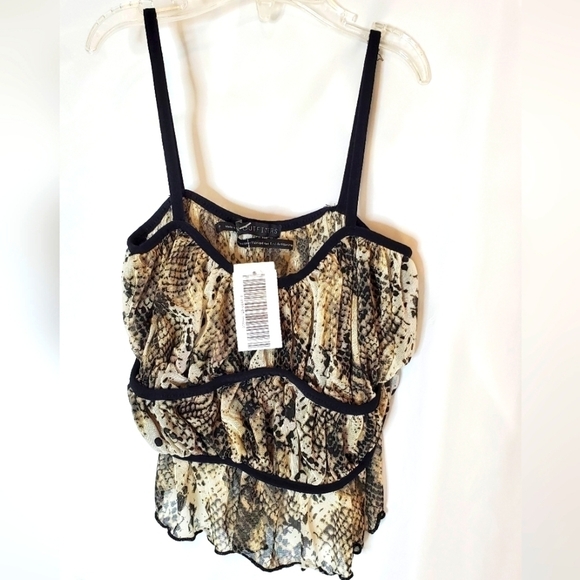 Nwt Snakeskin Print Ruched Crop Top in Size Small by Urban Outfitters. - Picture 1 of 3